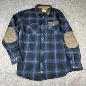 Legendary Whitetails Mens Large Tall Harbor Heavyweight Flannel Shirt Blue Plaid